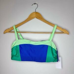 New Coppersuit Women's Colorblock Bandeau Bra Swim Top Small Color Acrylic Blue